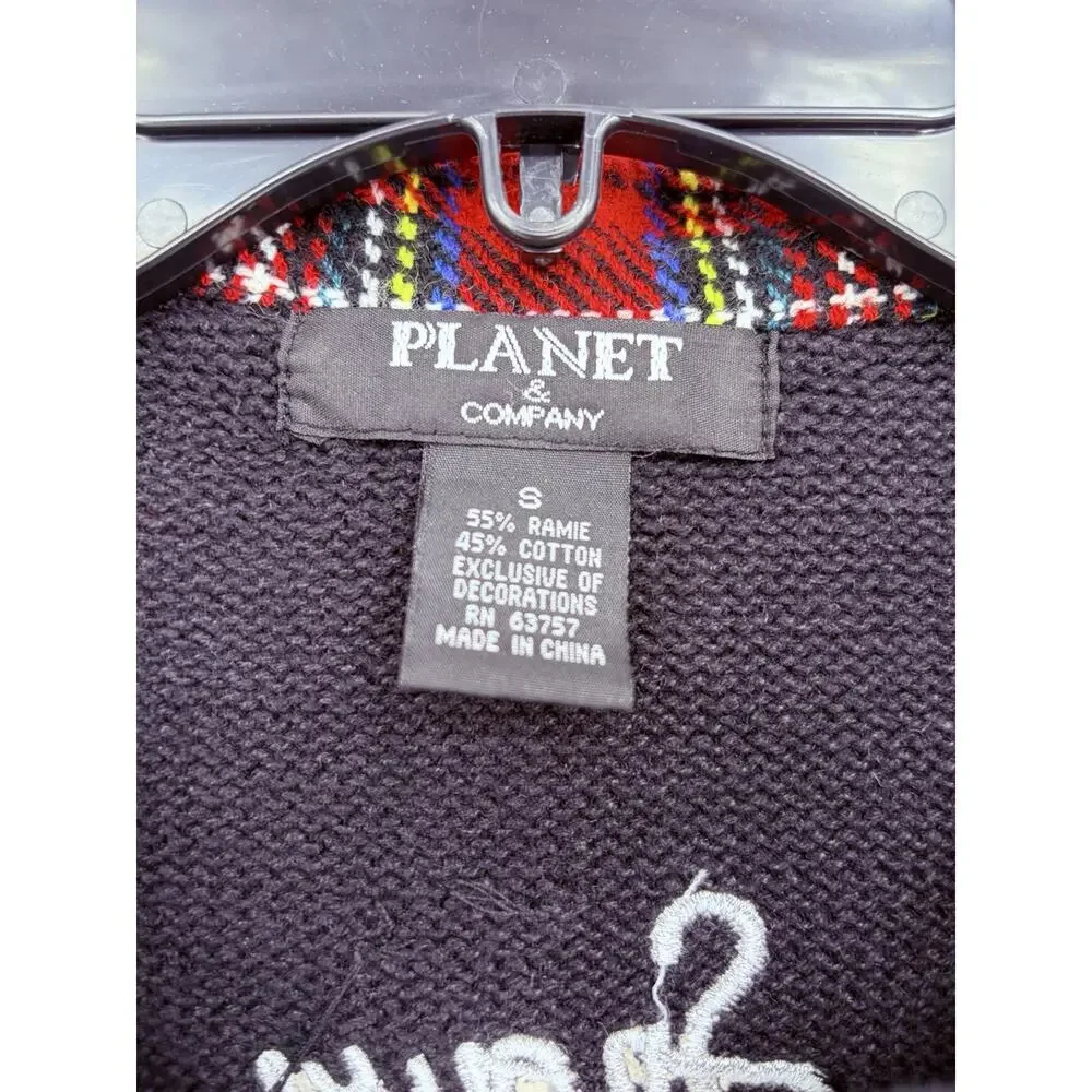Planet & Company Snowman Christmas Cardigan Ugly Sweater Womens Small Festive